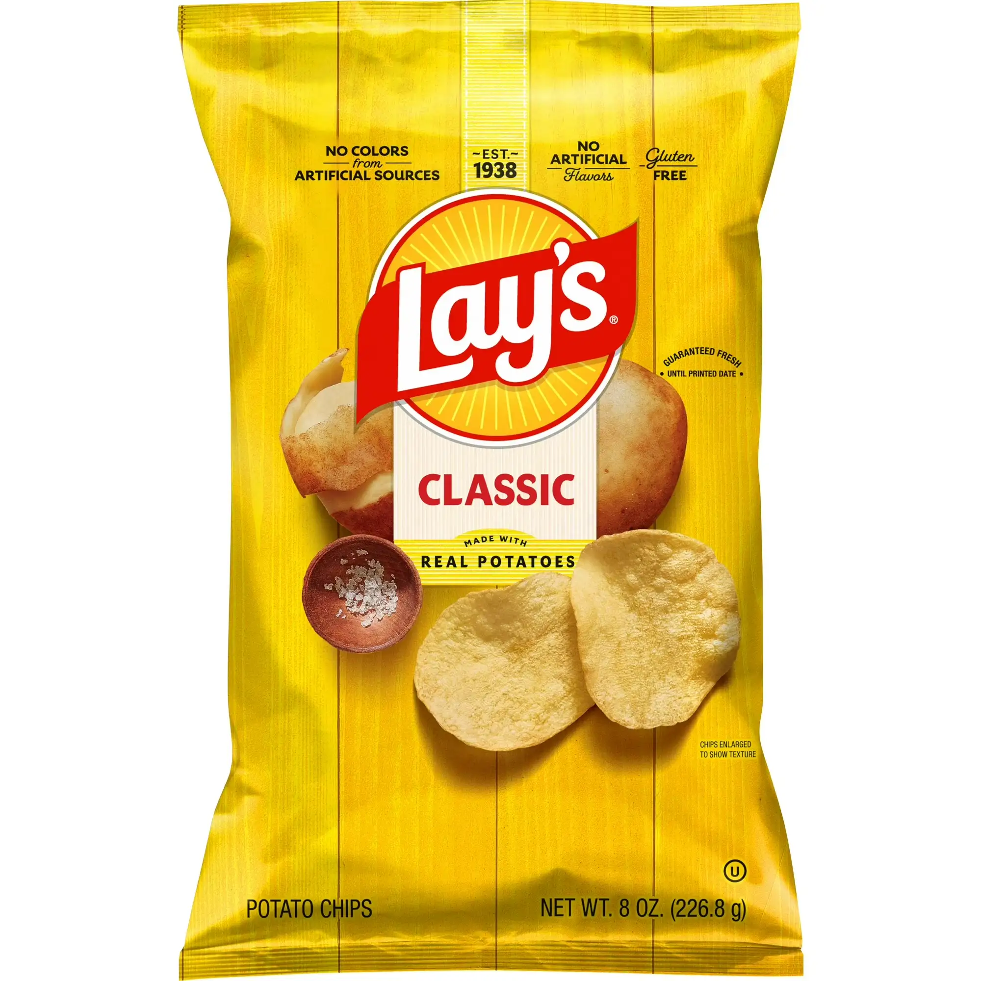 Lay's Classic Potato Chips 8 oz Plastic Bag