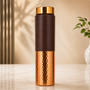 hammered With Half color copper water bottle